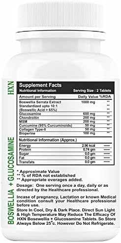 HXN Glucosamine, Boswellia, Chondroitin, MSM & Collagen Tablets – Ayurvedic Herb
