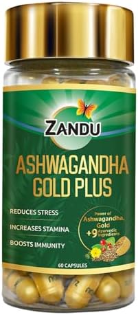 Zandu Ashwagandha Gold Plus Capsules 60 – Withania somnifera