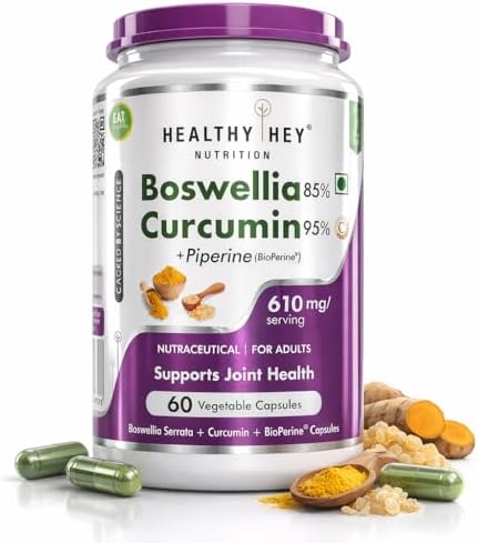 HealthyHey Boswellia & Curcumin Capsules 60 – Curcuma longa