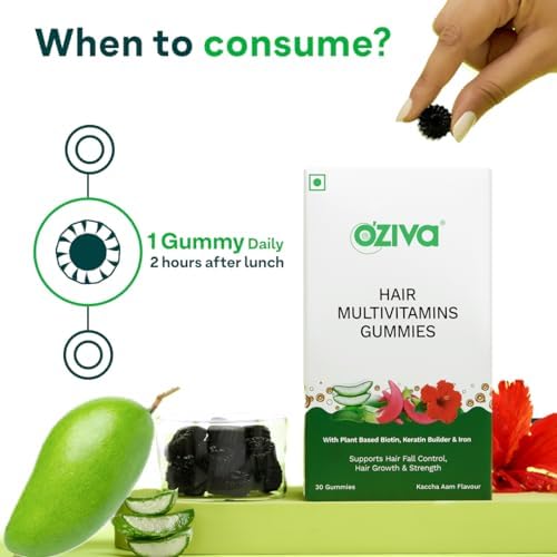 OZiva Biotin Hair Multivitamin Gummies 30 – Vitamin Supplement