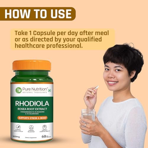 Pure Nutrition Rhodiola Rosea 500mg Capsules 60 – Ayurvedic Herb