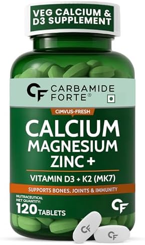 Carbamide Forte Calcium, Magnesium, Zinc + Vitamin D3 & K2 Tablets 120 – Vitamin Supplement