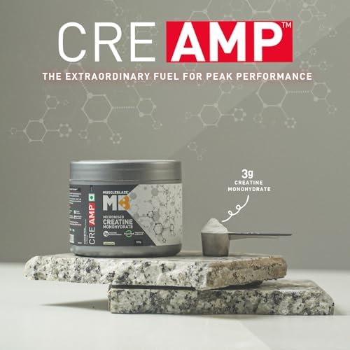 MuscleBlaze Micronised Creatine Monohydrate CreAMP Capsules 100g – Amino Acid