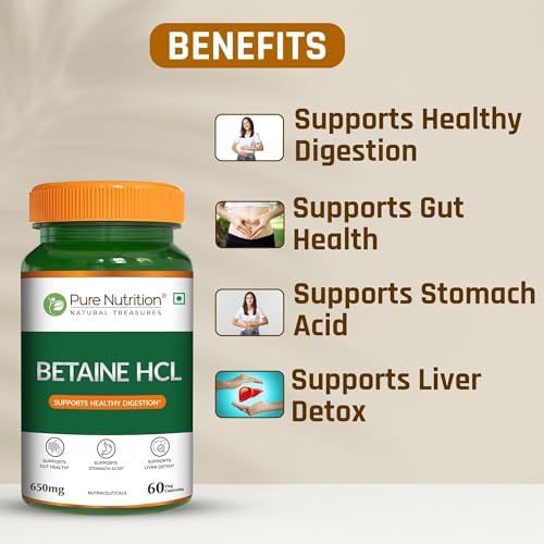 Pure Nutrition Betaine HCL 650mg Capsules 60 – Betaine hydrochloride