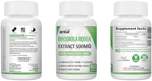 NutriJa Rhodiola Rosea Root Extract 500mg Capsules 60 – Herbal Extract