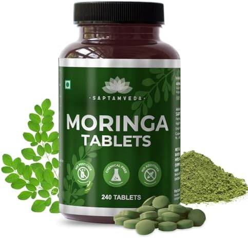SAPTAMVEDA Organic Moringa 500mg Tablets 240 – Moringa oleifera