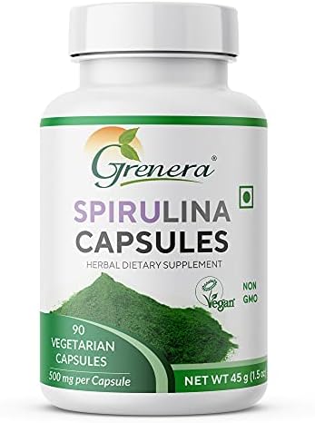 Grenera Spirulina 1000mg Capsules 90 – Arthrospira platensis