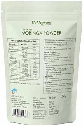Baidyanath Organic Moringa Powder 200g – Moringa oleifera