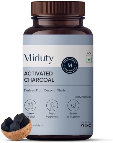 Miduty Activated Charcoal 600mg Capsules 60 – Activated carbon