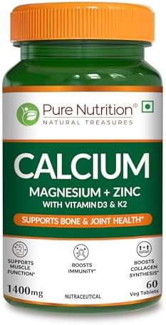 Pure Nutrition Calcium Citrate + Vitamin D3 & K2 Tablets 60 – Vitamin Supplement