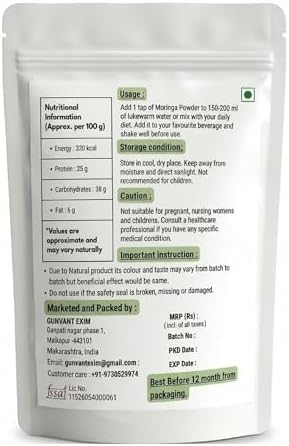Gunaveda Moringa Powder 100% Pure Powder 200g – Moringa oleifera