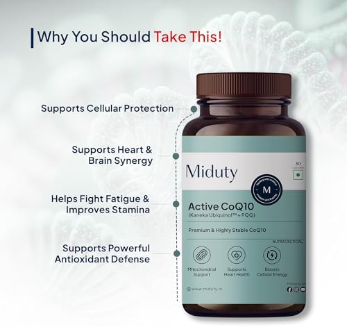 Miduty CoQ10 Ubiquinol + PQQ Capsules 30 – Ayurvedic Herb