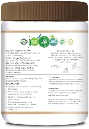 Pure Nutrition Psyllium Husk Powder 500g – Plantago ovata