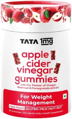 Tata 1mg Apple Cider Vinegar Gummies with Mother & Beetroot Gummies 30 – Ayurvedic Herb