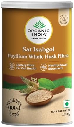 Organic India Sat Isabgol Psyllium Husk Capsules 100g – Plantago ovata