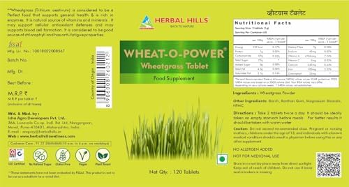 Herbal Hills Wheatgrass Tablets 120 – Triticum aestivum