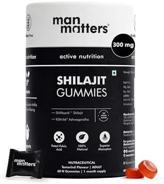 Man Matters Pure Himalayan Shilajit Gummies with Ashwagandha Gummies – Withania somnifera