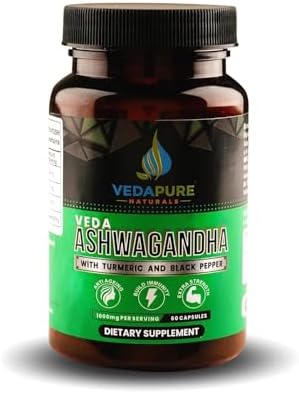 Vedapure Ashwagandha with Turmeric & Black Pepper Capsules – Withania somnifera