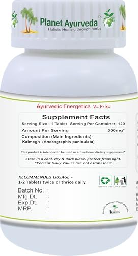 Planet Ayurveda Kalmegh Ghan Vati Tablets 120 – Andrographis paniculata