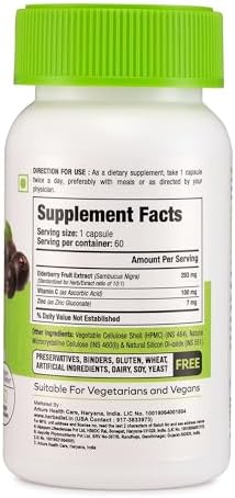 Herbadiet Elderberry with Vitamin C & Zinc Capsules – Sambucus nigra