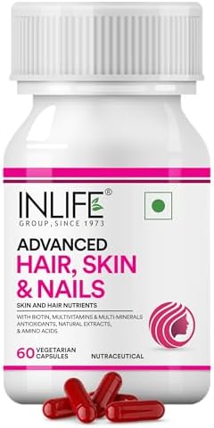 INLIFE Advanced Hair, Skin & Nails with Biotin Tablets – Ayurvedic Herb