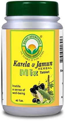 Basic Ayurveda Karela & Jamun Herbal Mix Tablets 40 – Momordica charantia