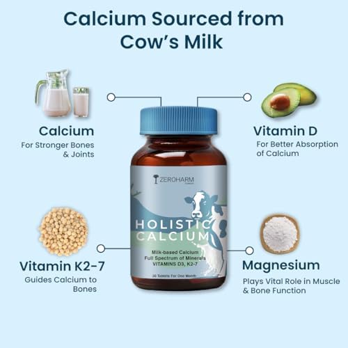 ZeroHarm Calcium + D3 + K2 + Magnesium Tablets 60 – Vegetarian Mineral