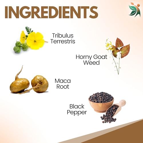 Vedapulse Tribulus, Maca & Horny Goat Weed 1000mg Capsules – Ayurvedic Herb