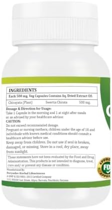 Morsan Chirata 500mg Capsules 60 – Swertia chirata