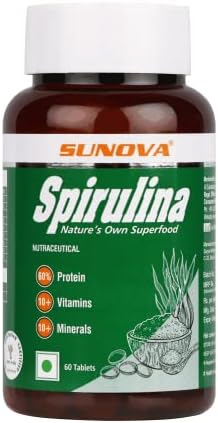 Sunova Organic Spirulina Tablets 60 – Arthrospira platensis