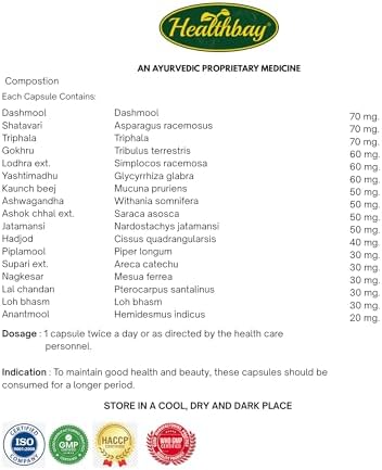 Her Health Shatavari with Dashmool Capsules 60 – Asparagus racemosus