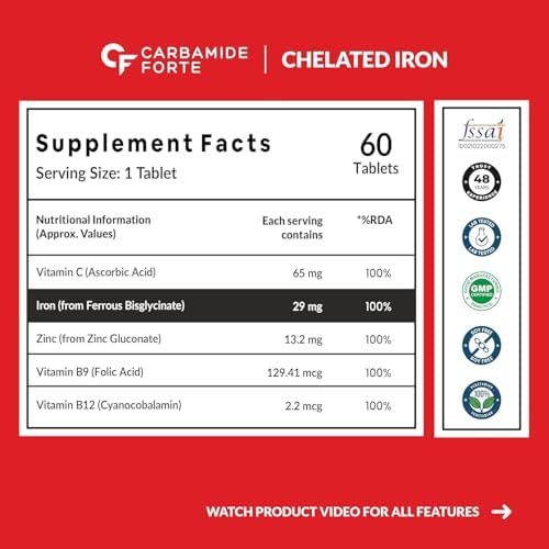 Carbamide Forte Chelated Iron for Women and Men Tablets 90 – Vegetarian Mineral