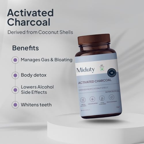 Miduty Activated Charcoal 600mg Capsules 60 – Activated carbon