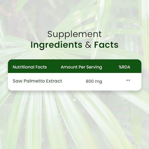 Himalayan Organics Saw Palmetto Extract 800mg Capsules – Serenoa repens