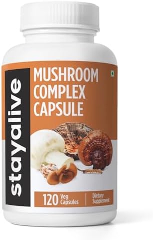 Stay Alive 6-in-1 Mushroom Complex with Lion's Mane & Reishi 1000mg Capsules – Ayurvedic Herb