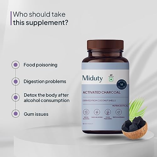Miduty Activated Charcoal 600mg Capsules 60 – Activated carbon