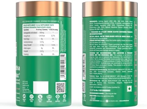 Nutriburst Ashwagandha Max 500mg Gummies – Withania somnifera