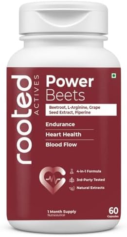 Rooted Actives Power Beets 10:1 Beetroot Extract Capsules – Beta vulgaris