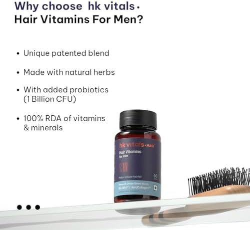 HK Vitals Hair Vitamins for Men with Biotin Tablets 60 – Vitamin Supplement