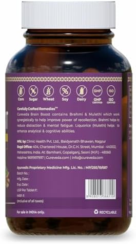 Cureveda Brahmi Ayurvedic Tablets 60 Tablets 60 – Bacopa monnieri