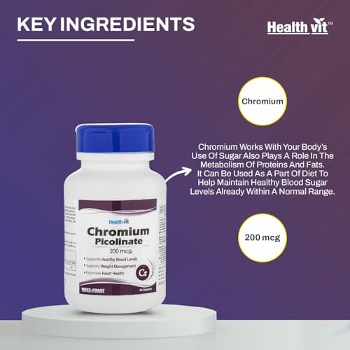 Healthvit Chromium Picolinate 200mcg Capsules 60 – Vegetarian Mineral