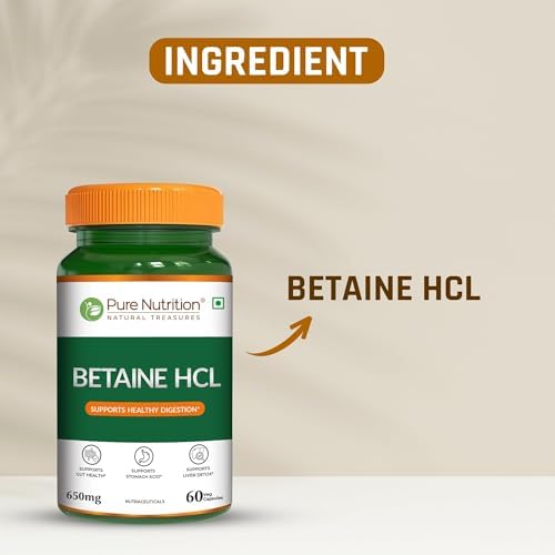 Pure Nutrition Betaine HCL 650mg Capsules 60 – Betaine hydrochloride