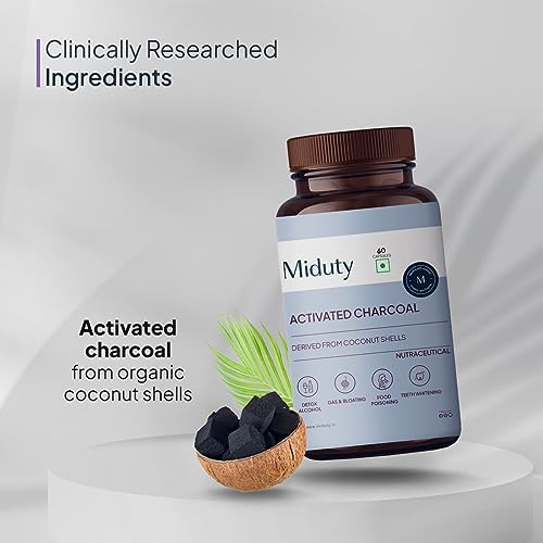 Miduty Activated Charcoal 600mg Capsules 60 – Activated carbon
