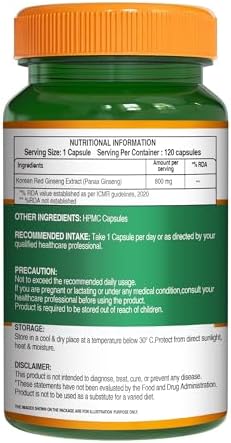 Pure Nutrition Korean Red Ginseng Capsules – Panax ginseng