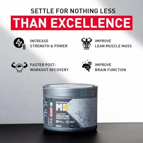 MuscleBlaze Micronised Creatine Monohydrate CreAMP Capsules 100g – Amino Acid