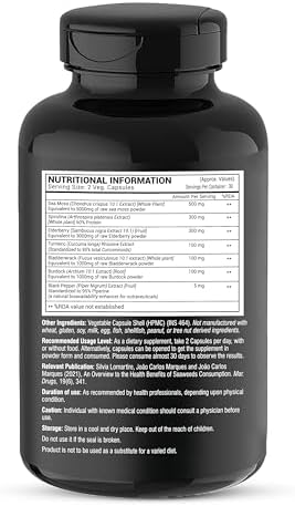 Greendorse Irish Sea Moss 7-in-1 with Spirulina & Bladderwrack Capsules – Ayurvedic Herb