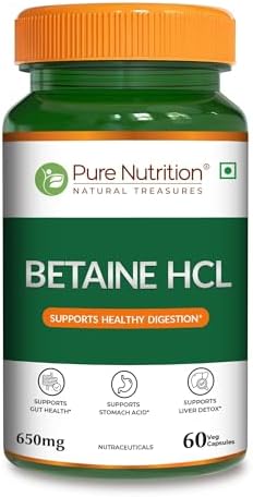 Pure Nutrition Betaine HCL 650mg Capsules 60 – Betaine hydrochloride