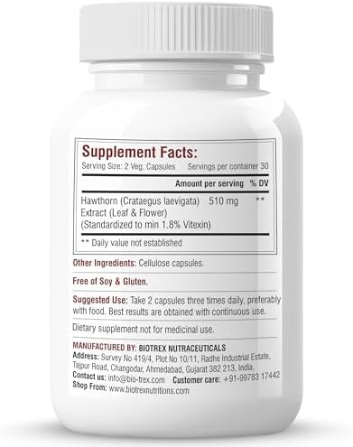 Biotrex Hawthorn Berry 510mg Capsules 60 – Ayurvedic Herb