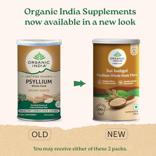 Organic India Sat Isabgol Psyllium Husk Capsules 100g – Plantago ovata