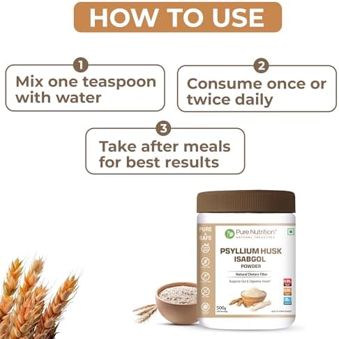 Pure Nutrition Psyllium Husk Powder 500g – Plantago ovata